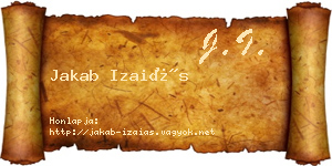 Jakab Izaiás névjegykártya